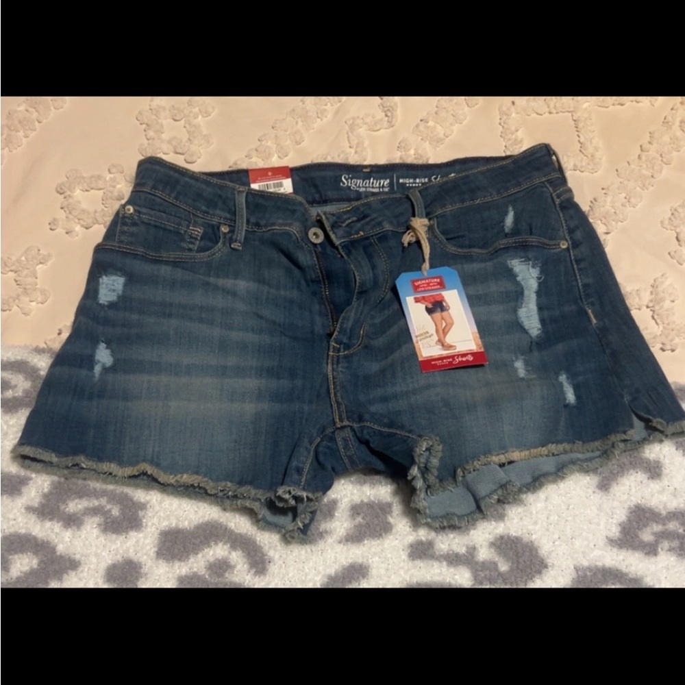 Signature by Levi Strauss Women's Distressed Blue Jean Shorts